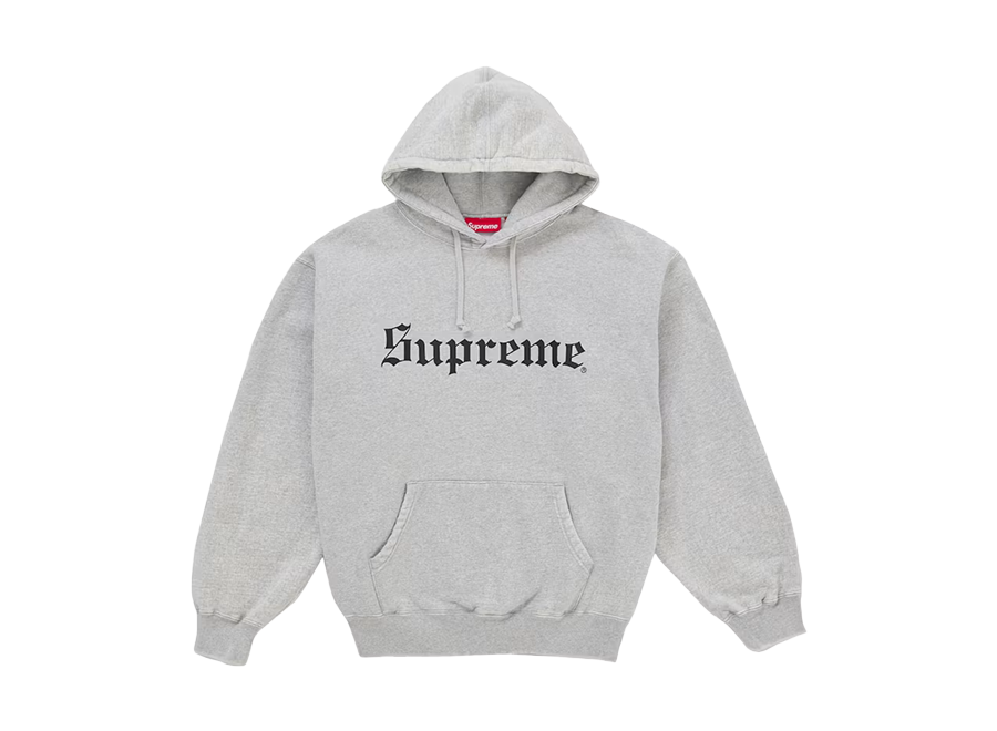 Supreme Washed Old English Hooded Sweatshirt Heather Grey (Pre-Owned)