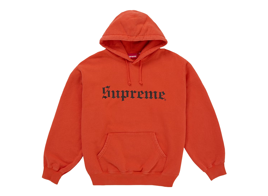 Supreme Washed Old English Hooded Sweatshirt Orange (Pre-Owned)