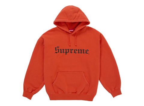 Supreme Washed Old English Hooded Sweatshirt Orange (Pre-Owned)