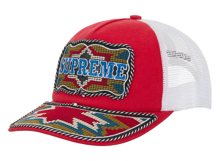 Supreme Western Embroidered Mesh Back 5-Panel Red