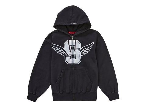 Supreme Wings Zip Up Hooded Sweatshirt Black
