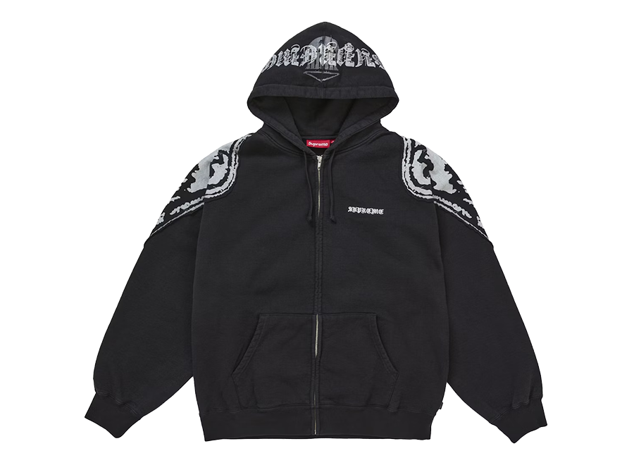 Supreme Wings Zip Up Hooded Sweatshirt (FW25) Black (Pre-Owned)