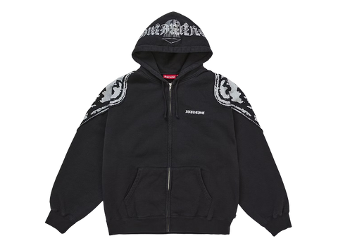 Supreme Wings Zip Up Hooded Sweatshirt (FW25) Black (Pre-Owned)