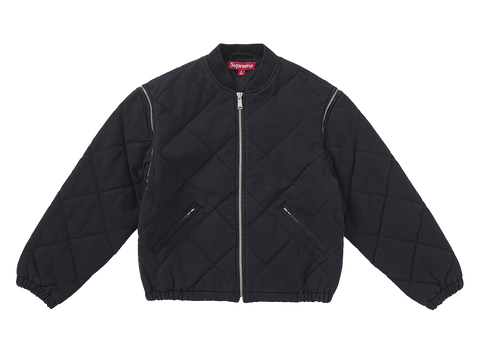 Supreme Zip-Off Sleeve Quilted Bomber Jacket Black (Pre-Owned)