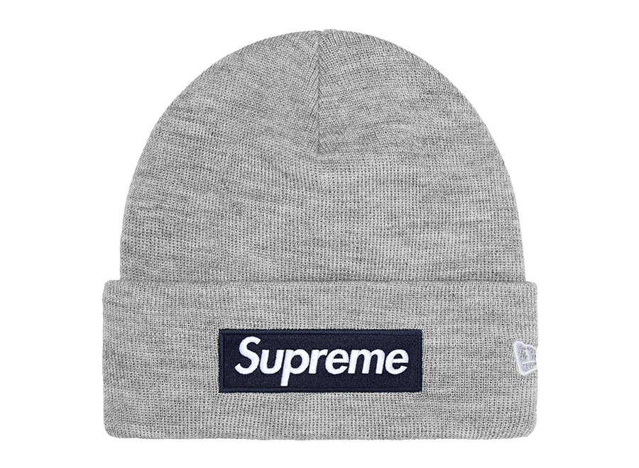 Supreme New Era Box Logo Beanie (FW25) Heather Grey