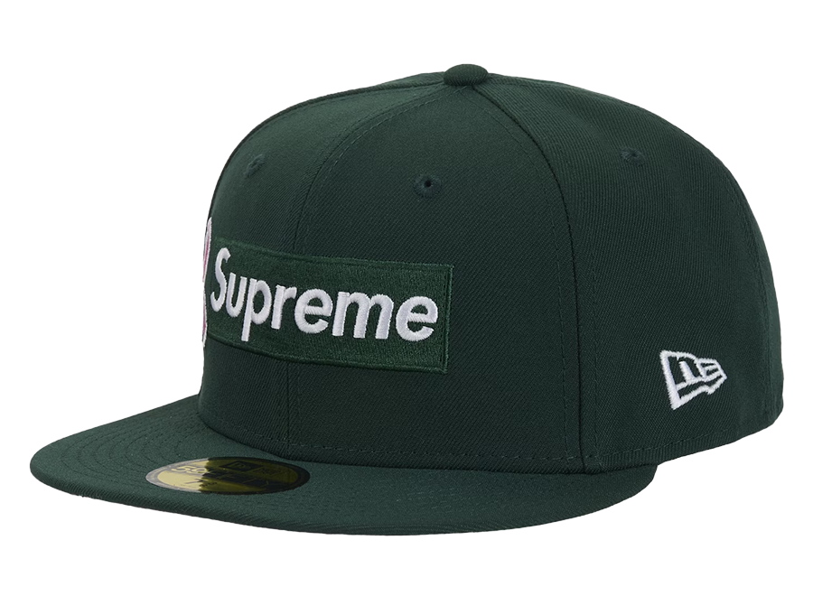 Supreme x New Era Breast Cancer Awareness Box Logo Fitted Hat Green