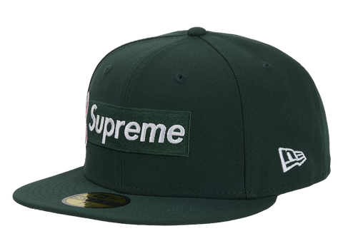 Supreme x New Era Breast Cancer Awareness Box Logo Fitted Hat Green