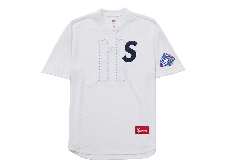 Supreme S Logo Baseball Henley (SS25) White