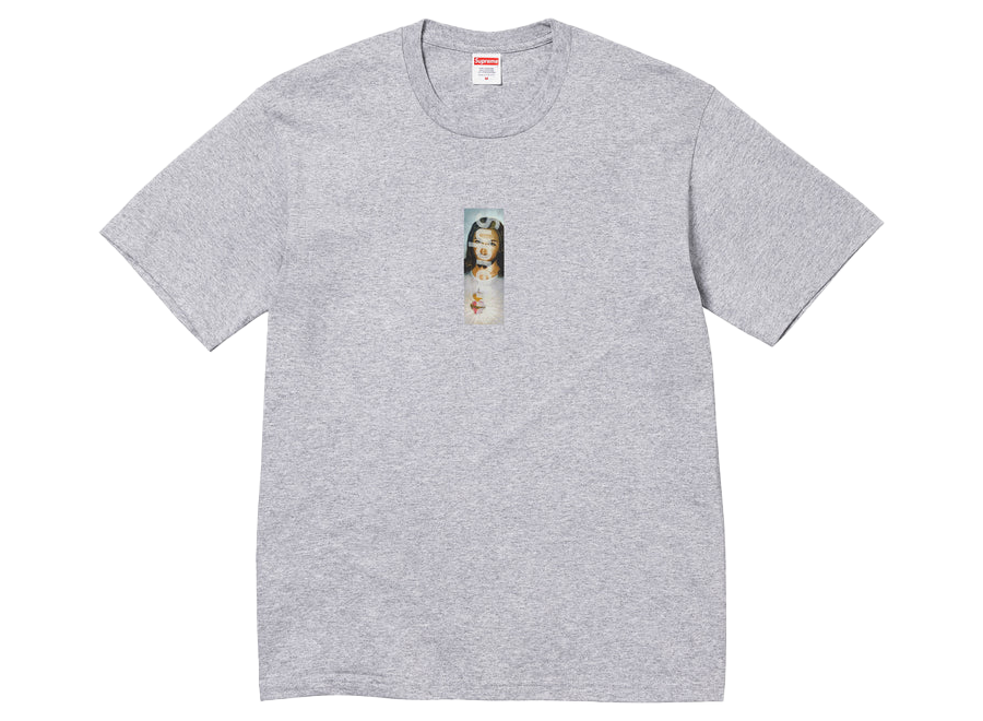 Supreme Prayer Box Logo Tee Heather Grey