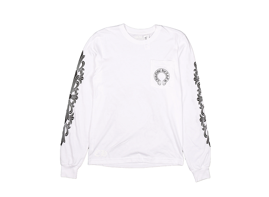Chrome Hearts Floral Horseshoe L/S T-shirt White