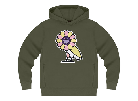 Takashi Murakami x OVO Surplus Flower Owl Hoodie Military Green (Pre-Owned)