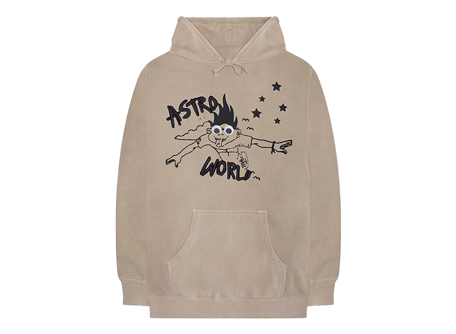 Travis Scott Astroworld Look Mom I Can Fly Hoodie Tan (Pre-Owned)