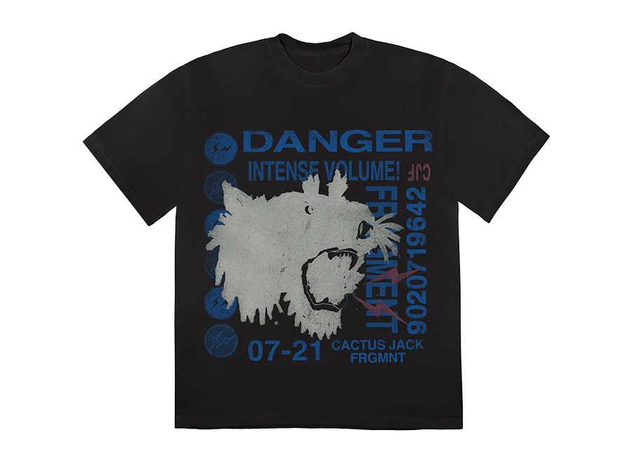 Travis Scott Cactus Jack For Fragment Danger Tee Washed Black (Pre-Owned)