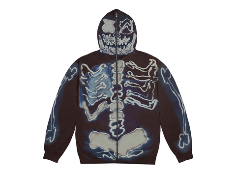 Travis Scott Cactus Jack For Fragment Skeleton Graffiti Full Zip Hoodie Multi (Pre-Owned)