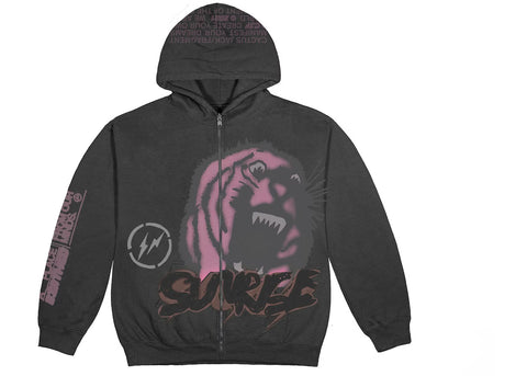 Travis Scott Cactus Jack For Fragment Sunrise Zip Up Hoodie Black (Pre-Owned)