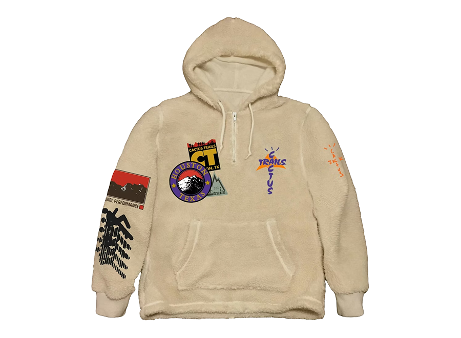 Travis Scott Cactus Trails Half-Zip Sherpa Hoodie Cream (Pre-Owned)