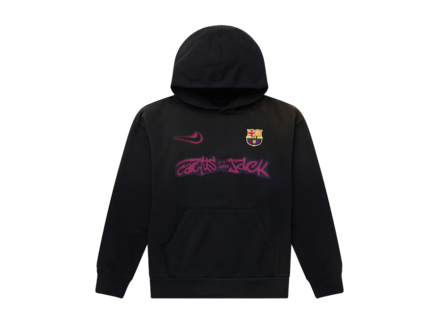 Travis Scott x Nike x FC Barcelona Spray Logo Hoodie Black