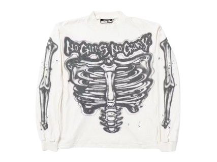 Hellstar Airbrushed Bones Longsleeve White