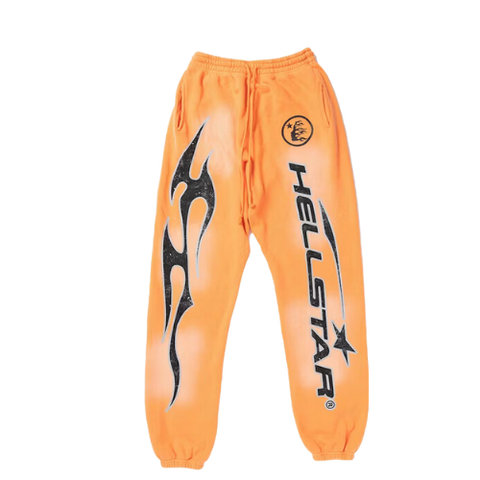 Hellstar Fire Orange Closed Elastic Bottom Sweatpants