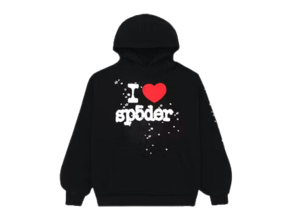 Sp5der I Heart SP5 Souvenir Hoodie Black