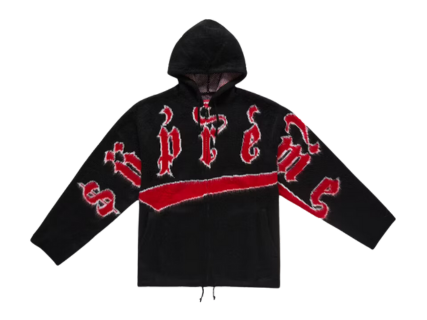 Supreme Accent Brushed Zip Up Hooded Sweater Black