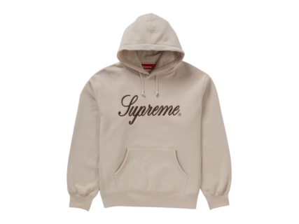 Supreme Embroidered Script Hooded Sweatshirt Natural (Pre-Owned)