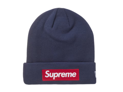 Supreme New Era Box Logo Beanie (FW24) Navy