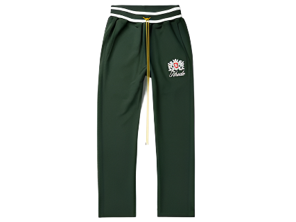 Rhude Straight-Leg Logo-Embroidered Jersey Sweatpants Green
