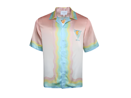 Casablanca Cuban Collar Silk Short Sleeve Shirt Arts Club