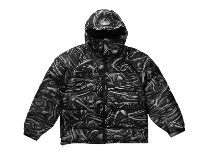 Supreme H.R. Giger Jacquard Down Puffer Jacket Black (Pre-Owned)