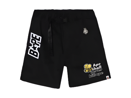BAPE Patchwork Eazy Shorts 'Black' (Pre-Owned)