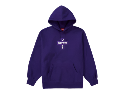 Supreme Cross Box Logo Hoodie Purple (Pre-Owned)