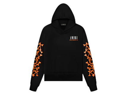 Amiri Bones Hollywood Hoodie Black And Orange (Pre-Owned)