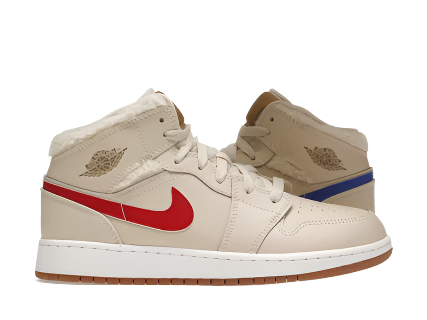 Jordan 1 Mid Utility Fleece Pearl White (GS)