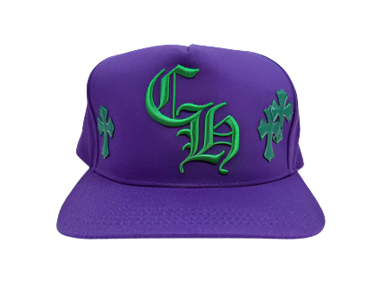 Chrome Hearts Cross Patch Trucker Hat 'Purple/Green' (Pre-Owned)