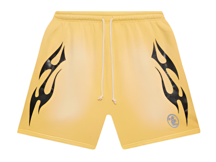 Hellstar Flame Shorts Yellow