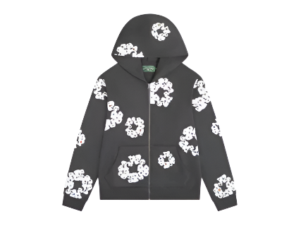 Denim Tears Rhinestone Cotton Wreath Zip Hoodie Vintage Black (Pre-Owned)