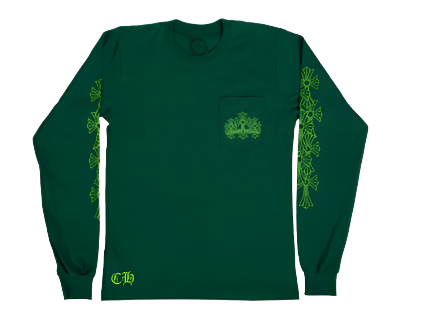 Chrome Hearts Cemetery Cross L/S T-Shirt Green (Pre-Owned)