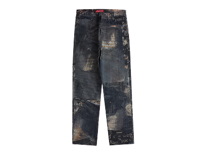 Supreme Archive Denim Jacquard Regular Jean Blue