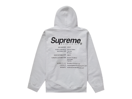 Supreme Worldwide Hooded Sweatshirt Ash Grey (Pre-Owned)