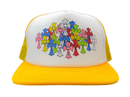 Chrome Hearts Multi Color Cross Yellow Trucker Hat