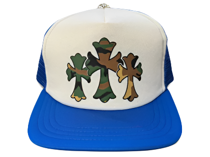 Chrome Hearts Triple Cross Trucker Hat 'Blue/White'