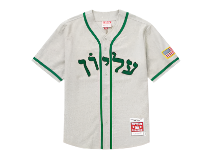 Supreme Mitchell & Ness Wool Baseball Jersey Grey