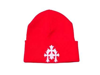 Chrome Hearts Triple Cross Beanie Red