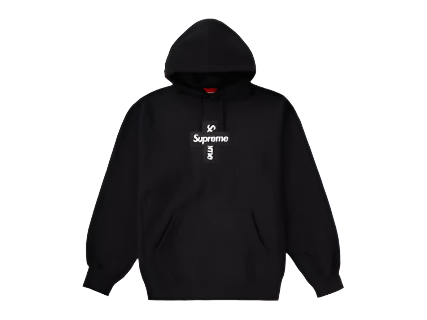 Supreme Cross Box Logo Hooded Sweatshirt Black