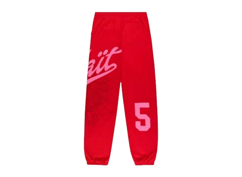 Sp5der Wait 5 Sweatpants Red