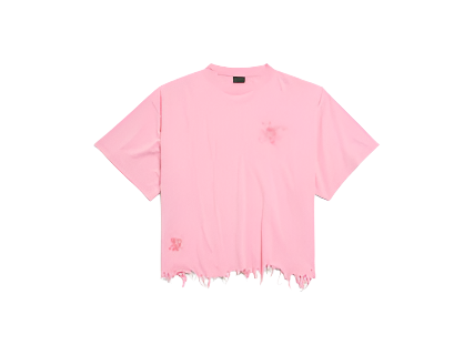 Balenciaga Nail Polish Cropped T-shirt in Baby Pink