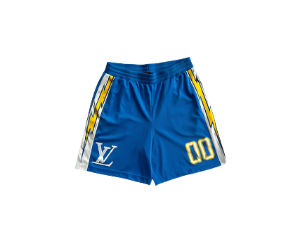 Louis Vuitton Blue Lightning Logo Shorts