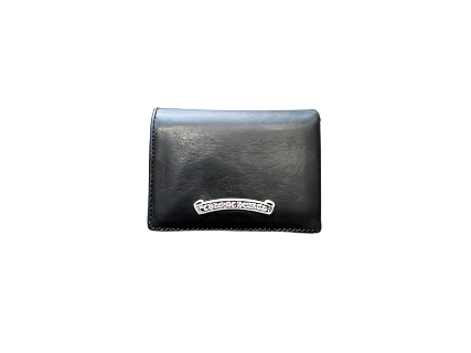 Chrome Hearts Triple Card Holder Black Leather Wallet (Pre-Owned)