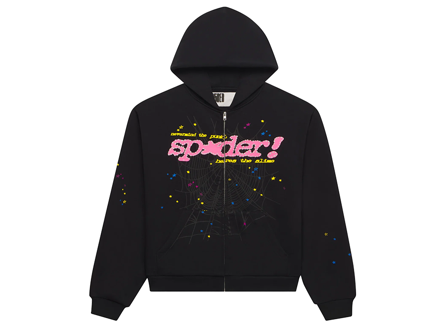 Sp5der Punk V2 Zip Up Hoodie Black (Pre-Owned)